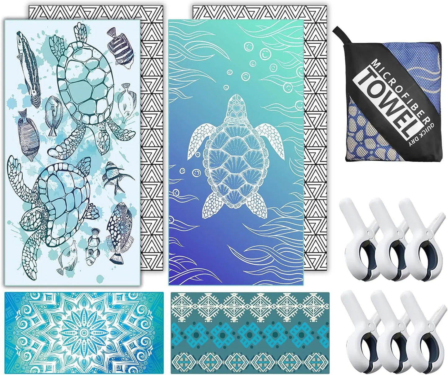 Freedom Sand-Free Beach Towel & Clips