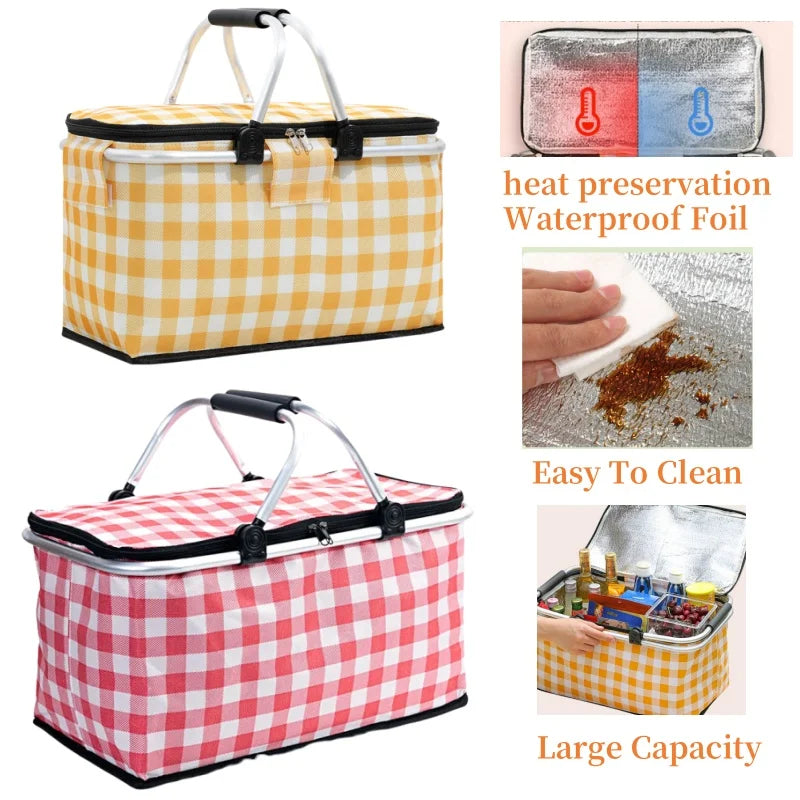 Folding Picnic Basket - Waterproof & Thermal