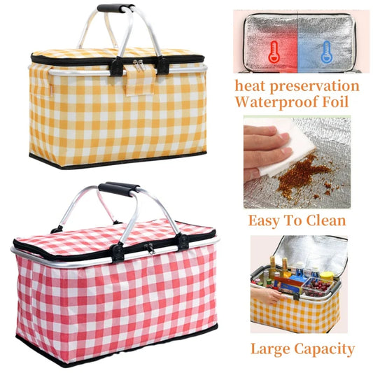 Folding Picnic Basket - Waterproof & Thermal