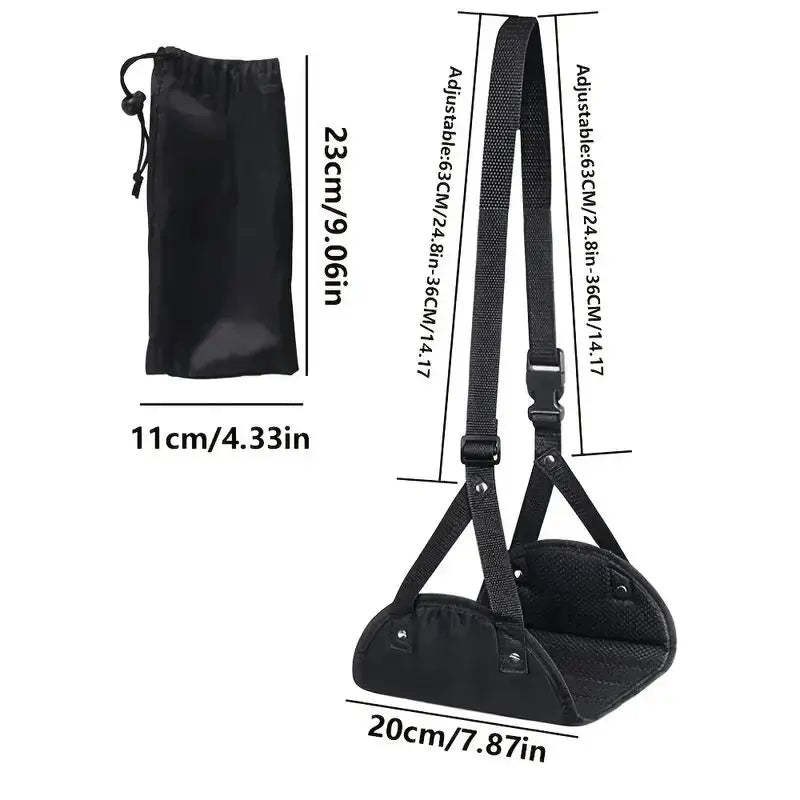 Long Haul Comfort Airplane Footrest With Adjustable Strap