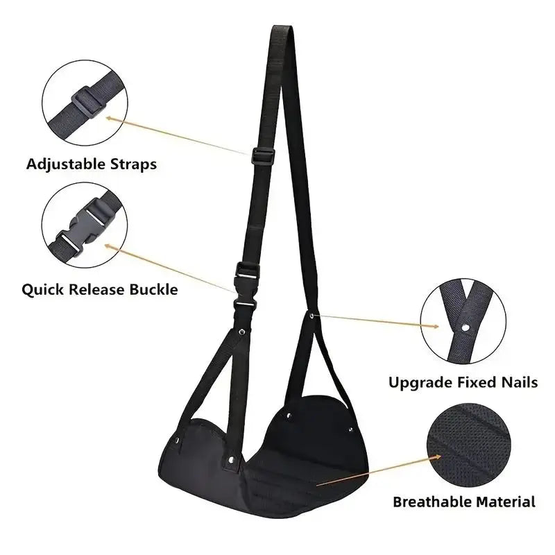 Long Haul Comfort Airplane Footrest With Adjustable Strap