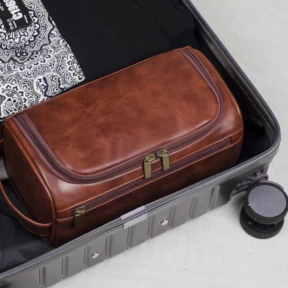 Globetrotter - PU Leather  / Canvas Toiletry Bag