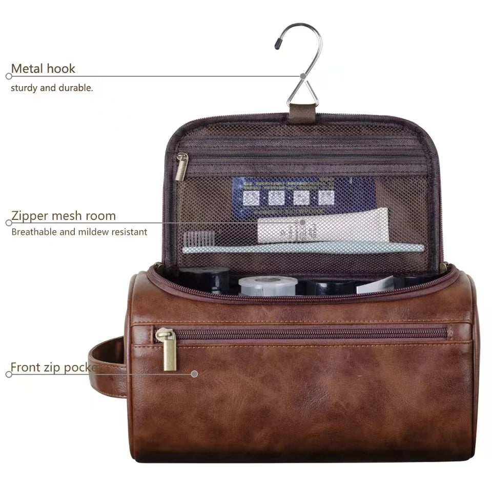 Globetrotter - PU Leather  / Canvas Toiletry Bag