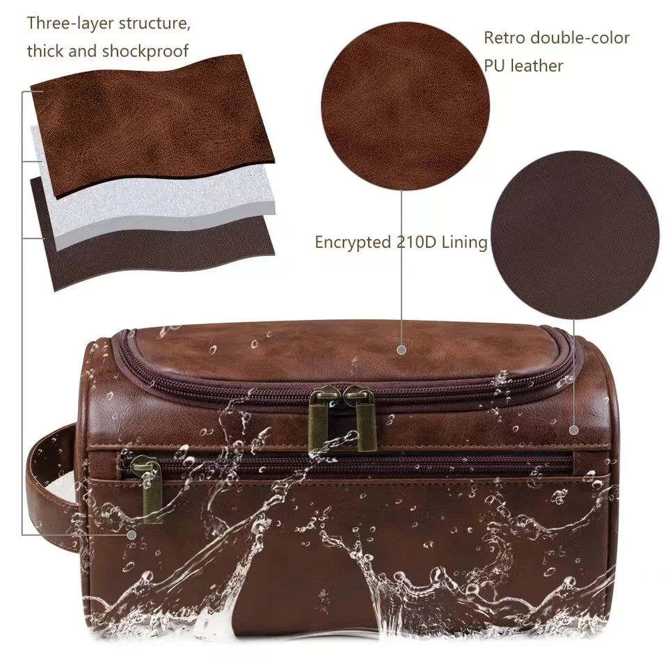 Globetrotter - PU Leather  / Canvas Toiletry Bag