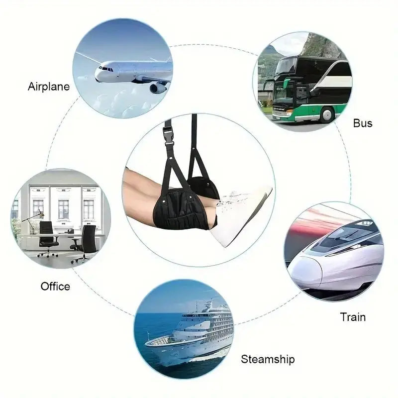 Long Haul Comfort Airplane Footrest With Adjustable Strap