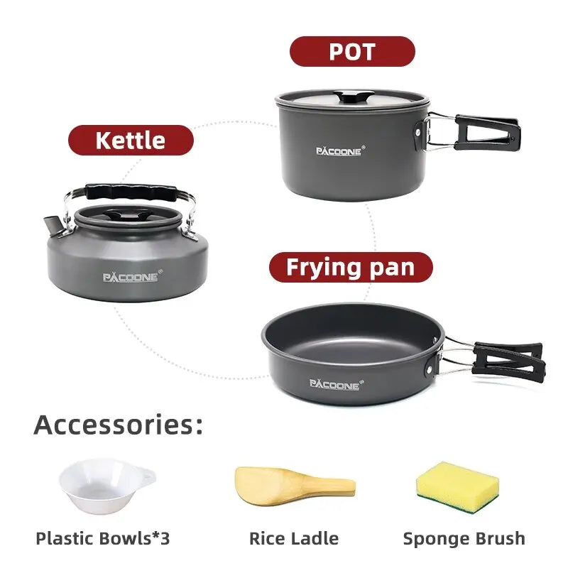PACOONE Camping Cookware Set