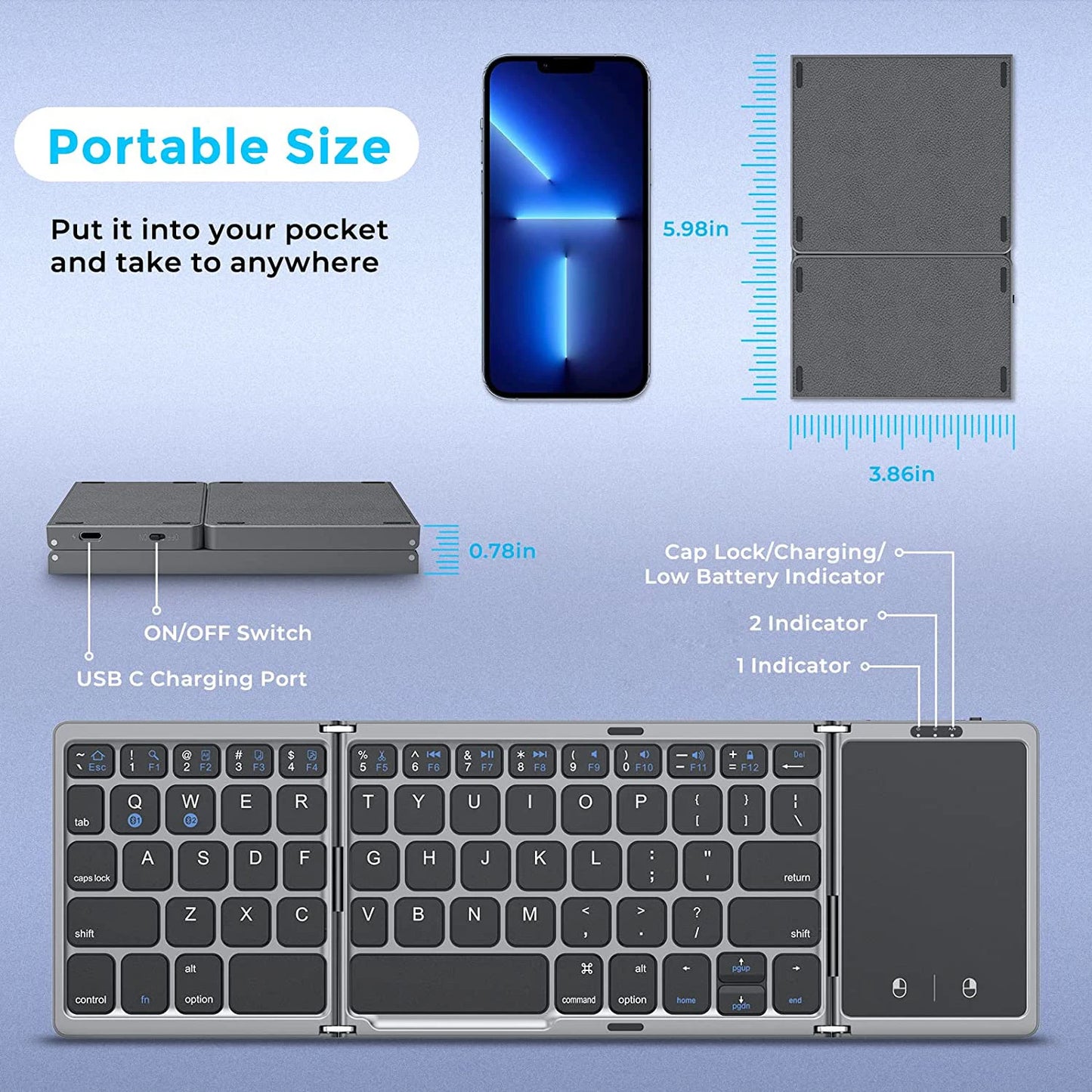 Nomads Foldable Wireless Bluetooth Keyboard